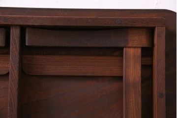 アンティーク家具　和製アンティーク　総ケヤキ材使用　折りたたみができる便利なちゃぶ台(座卓、ローテーブル)