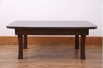 アンティーク家具　和製アンティーク　総ケヤキ材使用　折りたたみができる便利なちゃぶ台(座卓、ローテーブル)
