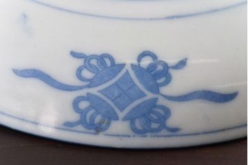 アンティーク雑貨　和製アンティーク　唐獅子牡丹図　染付中皿