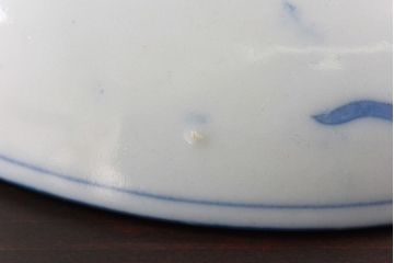 アンティーク雑貨　和製アンティーク　唐獅子牡丹図　染付中皿