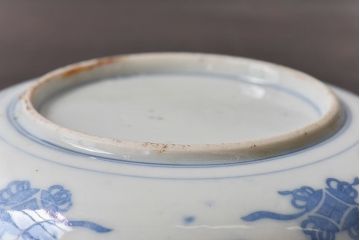 アンティーク雑貨　和製アンティーク　唐獅子牡丹図　染付中皿