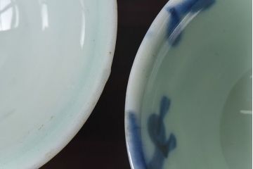 アンティーク雑貨　和製アンティーク　染付湯のみ(湯呑)2客セット(1)