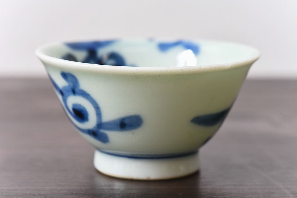 アンティーク雑貨　和製アンティーク　染付湯のみ(湯呑)2客セット(1)