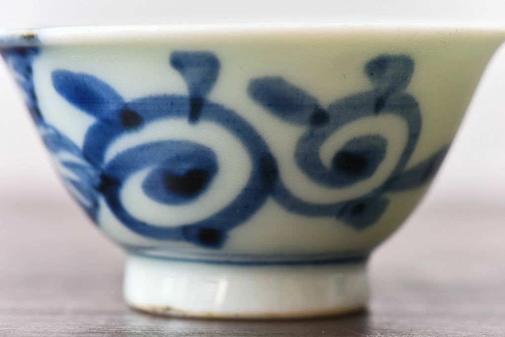 アンティーク雑貨　和製アンティーク　染付湯のみ(湯呑)2客セット(1)