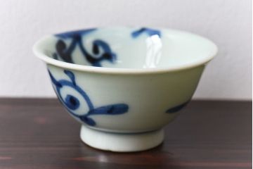 アンティーク雑貨　和製アンティーク　染付湯のみ(湯呑)2客セット(2)