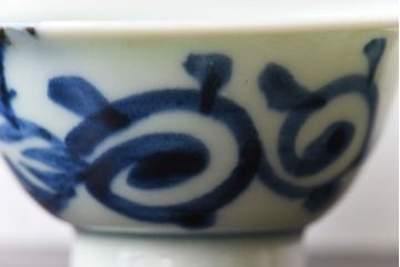 アンティーク雑貨　和製アンティーク　染付湯のみ(湯呑)2客セット(2)