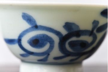 アンティーク雑貨　和製アンティーク　染付湯のみ(湯呑)2客セット(2)