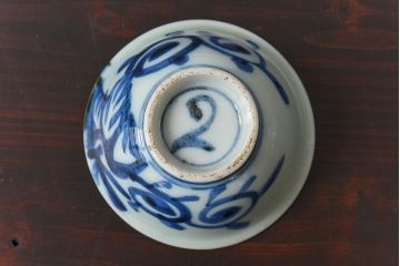 アンティーク雑貨　和製アンティーク　染付湯のみ(湯呑)2客セット(2)