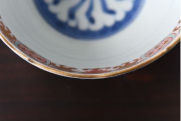江戸期　華やかな色合いが目を引く色絵向付(和食器)(1)