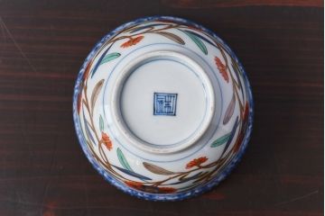 江戸期　華やかな色合いが目を引く色絵向付(和食器)(1)