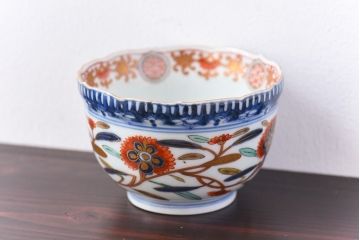 アンティーク雑貨　江戸期　華やかな色合いが目を引く色絵向付(和食器)(2)