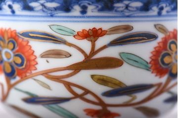 アンティーク雑貨　江戸期　華やかな色合いが目を引く色絵向付(和食器)(2)