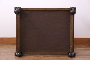 中古　神戸洋家具　永田良介商店 キャスター付きS型ワゴン(トロリー、サイドワゴン)(定価約12万7千円)