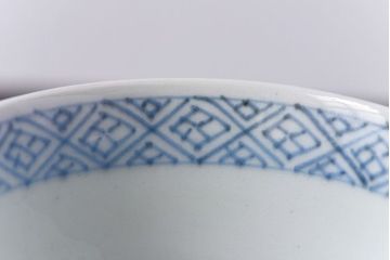 アンティーク雑貨　古民具・骨董　江戸期　華やかな古伊万里色絵染付　蕎麦猪口(湯呑、向付)(3)