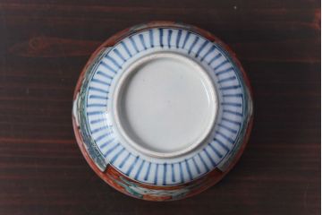 アンティーク雑貨　古民具・骨董　江戸期　華やかな古伊万里色絵染付　蕎麦猪口(湯呑、向付)(3)