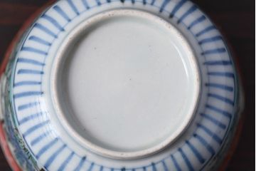 アンティーク雑貨　古民具・骨董　江戸期　華やかな古伊万里色絵染付　蕎麦猪口(湯呑、向付)(3)