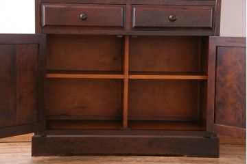 中古美品　北海道民芸家具　HM160K　上品なキャビネット(食器棚、本箱、書棚、収納棚)(定価約45万)(2)