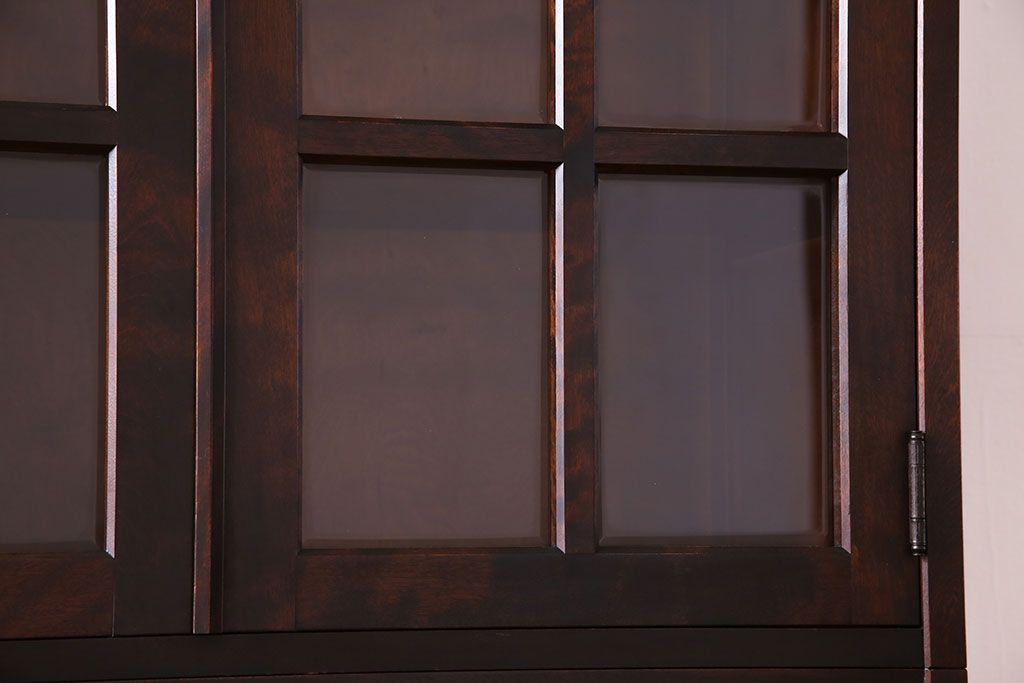 中古美品　北海道民芸家具　HM160K　上品なキャビネット(食器棚、本箱、書棚、収納棚)(定価約45万)(2)