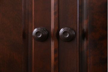 中古美品　北海道民芸家具　HM160K　上品なキャビネット(食器棚、本箱、書棚、収納棚)(定価約45万)(2)