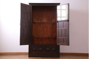 中古　希少品　松本民芸家具　SII型・ワードローブ(キャビネット、収納棚、戸棚、洋服箪笥)(1)