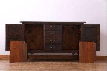 中古　松本民芸家具　A型サイドボード(リビングボード、キャビネット、ローボード)(定価約32万円)