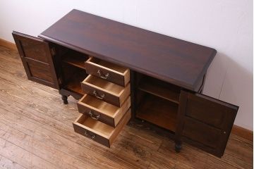 中古　松本民芸家具　A型サイドボード(リビングボード、キャビネット、ローボード)(定価約32万円)