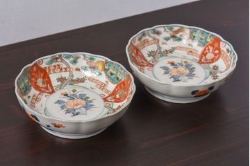 アンティーク雑貨　江戸期　古伊万里　牡丹と松のなます皿2枚セット(2)