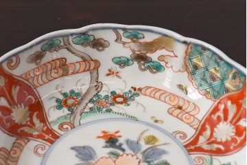 アンティーク雑貨　江戸期　古伊万里　牡丹と松のなます皿2枚セット(2)