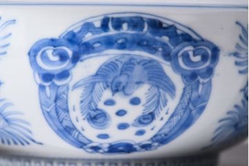 アンティーク雑貨　江戸期　古伊万里　染付　雲龍文　深鉢(深皿)(1)