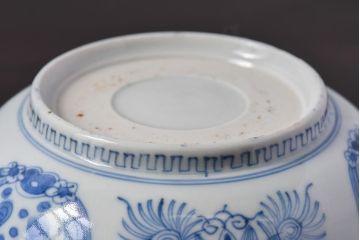 アンティーク雑貨　江戸期　古伊万里　染付　雲龍文　深鉢(深皿)(1)