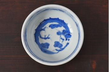 アンティーク雑貨　江戸期　古伊万里　染付　雲龍文　深鉢(深皿)(2)