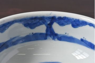 アンティーク雑貨　江戸期　古伊万里　染付　雲龍文　深鉢(深皿)(2)