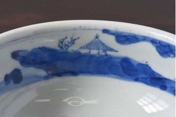 アンティーク雑貨　江戸期　古伊万里　染付　雲龍文　深鉢(深皿)(2)
