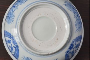 アンティーク雑貨　江戸期　古伊万里　染付　雲龍文　深鉢(深皿)(2)