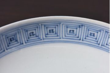 アンティーク雑貨　江戸時代後期　伊万里焼　線描染付　蓋茶碗2客セット(2)