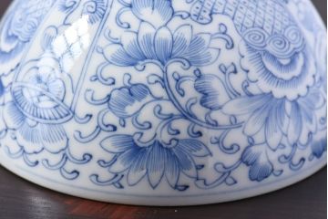 アンティーク雑貨　江戸時代後期　伊万里焼　線描染付　蓋茶碗2客セット(2)