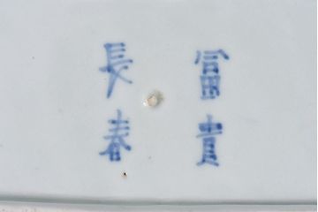 アンティーク雑貨　江戸期　古伊万里　富貴長春　蛸唐草長皿(1)