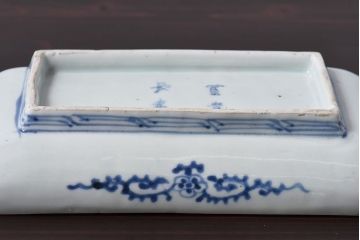 アンティーク雑貨　江戸期　古伊万里　富貴長春　蛸唐草長皿(2)
