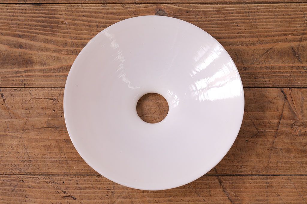 昭和レトロ　温かみのある平笠のシェード(天井照明、電笠)(3)