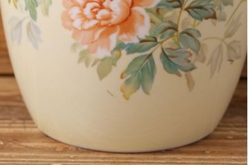 アンティーク雑貨　ノリタケ・則武(日陶)　昭和初期　牡丹の図　小さな火鉢(手あぶり、鉢カバー)(2)