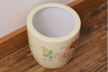 アンティーク雑貨　ノリタケ・則武(日陶)　昭和初期　牡丹の図　小さな火鉢(手あぶり、鉢カバー)(3)
