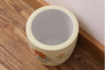 アンティーク雑貨　ノリタケ・則武(日陶)　昭和初期　牡丹の図　小さな火鉢(手あぶり、鉢カバー)(3)