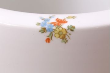 アンティーク雑貨　オールドノリタケ(日陶)　色絵　草花　上品な雰囲気漂う壱型火鉢(鉢カバー、傘立て)(3)