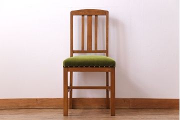 アンティーク家具　和製アンティーク　落ち着きのある色味のナラ材のチェア(椅子、ダイニングチェア)(3)