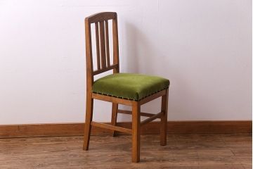 アンティーク家具　和製アンティーク　落ち着きのある色味のナラ材のチェア(椅子、ダイニングチェア)(3)