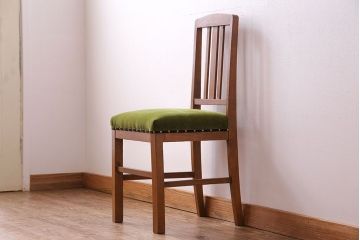 アンティーク家具　和製アンティーク　落ち着きのある色味のナラ材のチェア(椅子、ダイニングチェア)(3)