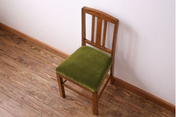 アンティーク家具　和製アンティーク　落ち着きのある色味のナラ材のチェア(椅子、ダイニングチェア)(3)