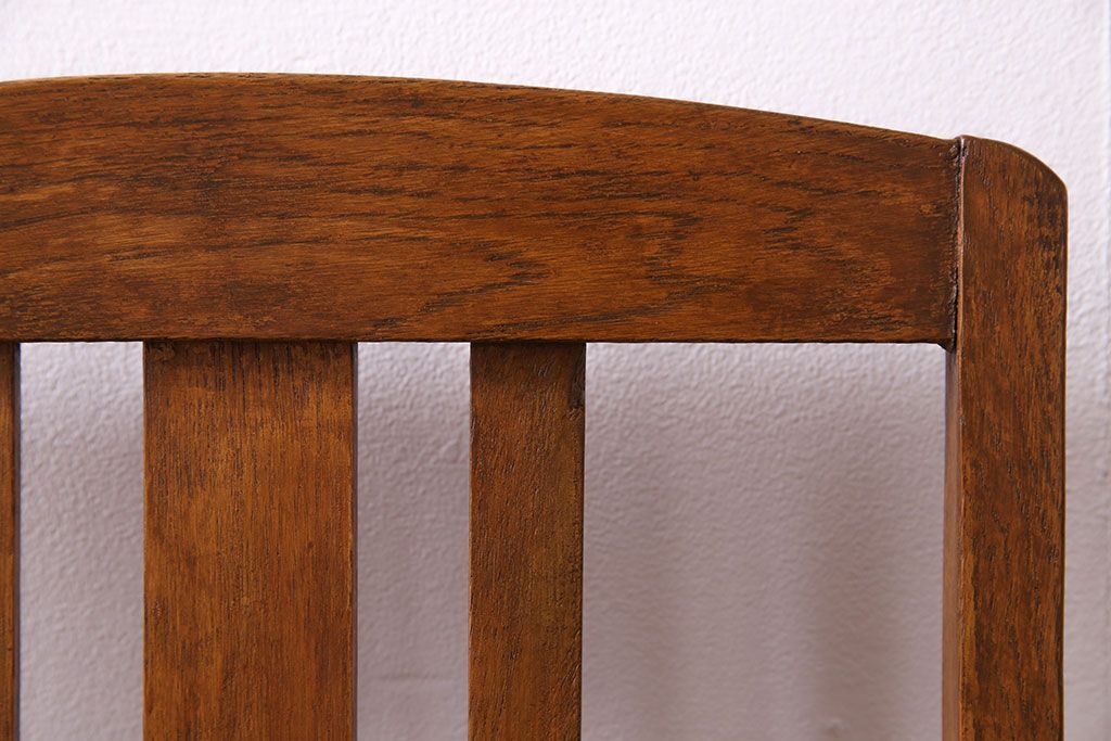 アンティーク家具　和製アンティーク　落ち着きのある色味のナラ材のチェア(椅子、ダイニングチェア)(3)