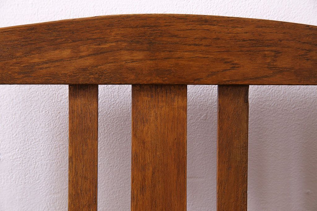 アンティーク家具　和製アンティーク　落ち着きのある色味のナラ材のチェア(椅子、ダイニングチェア)(3)