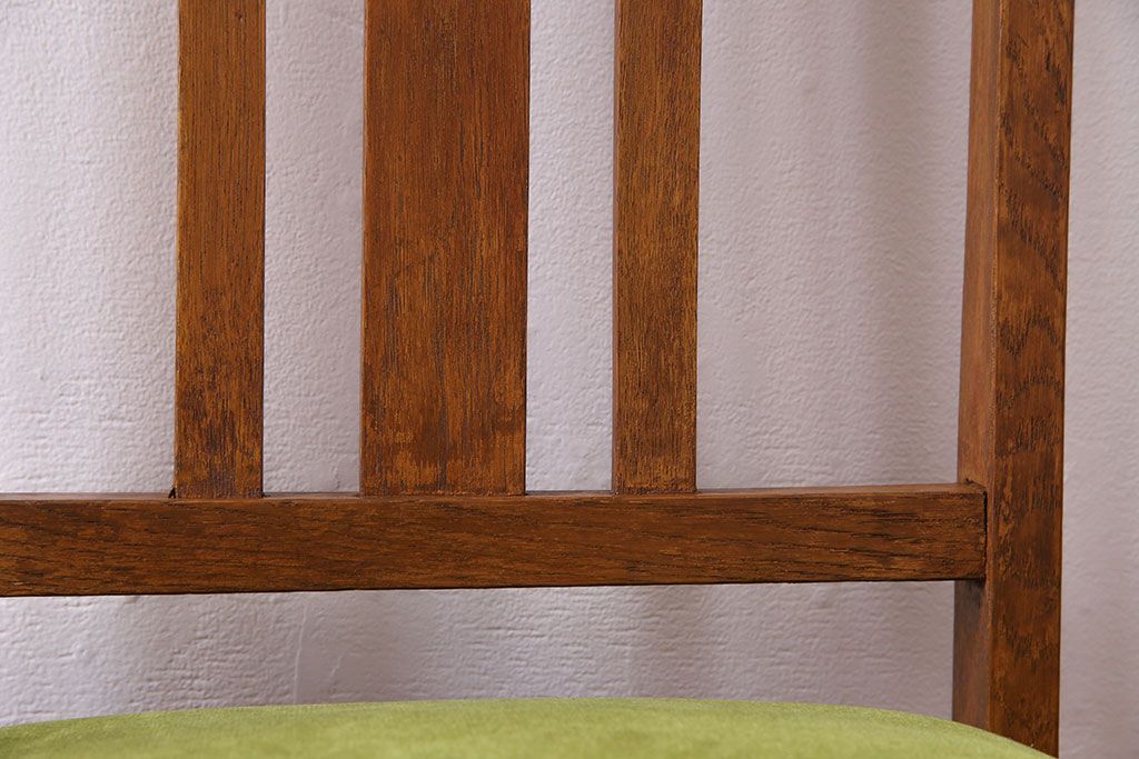 アンティーク家具　和製アンティーク　落ち着きのある色味のナラ材のチェア(椅子、ダイニングチェア)(3)